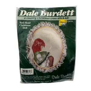 Vintage NEW Red Head Christmas Doll Christmas Cross Stitch Kit 1988 Dale Burdett